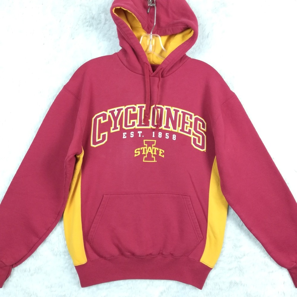 Iowa State Cyclones Womens Hoodie Sweatshirt Red Gold Screenprint College Gear S